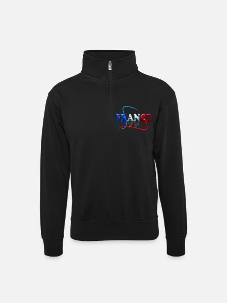 Arabesques France - Unisex sweater with zip collar - black