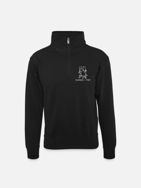 schaukelfaert - Unisex Pullover mit Zip-Kragen - Schwarz
