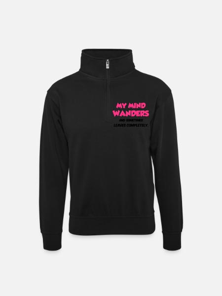 Funny - Unisex sweater with zip collar - black