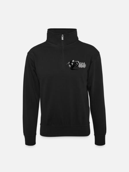 Trial - Unisex Pullover mit Zip-Kragen - Schwarz