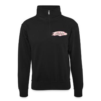 marie - Unisex Pullover mit Zip-Kragen - Schwarz - Vorne