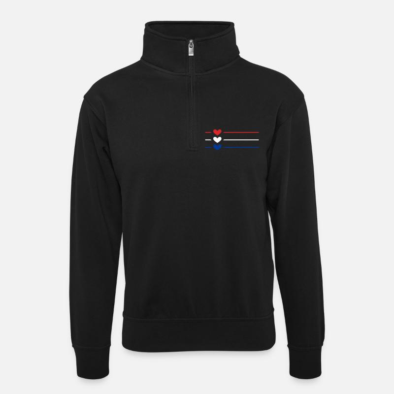 Islande - Sweat col montant zippé unisexe - noir