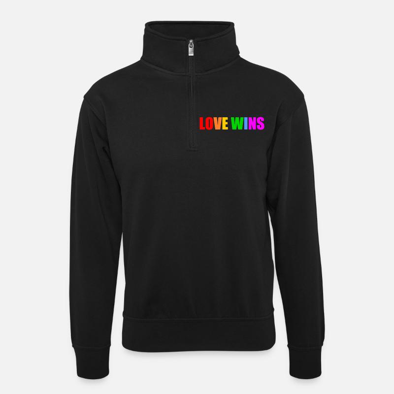 Love wins - Sweat col montant zippé unisexe - noir