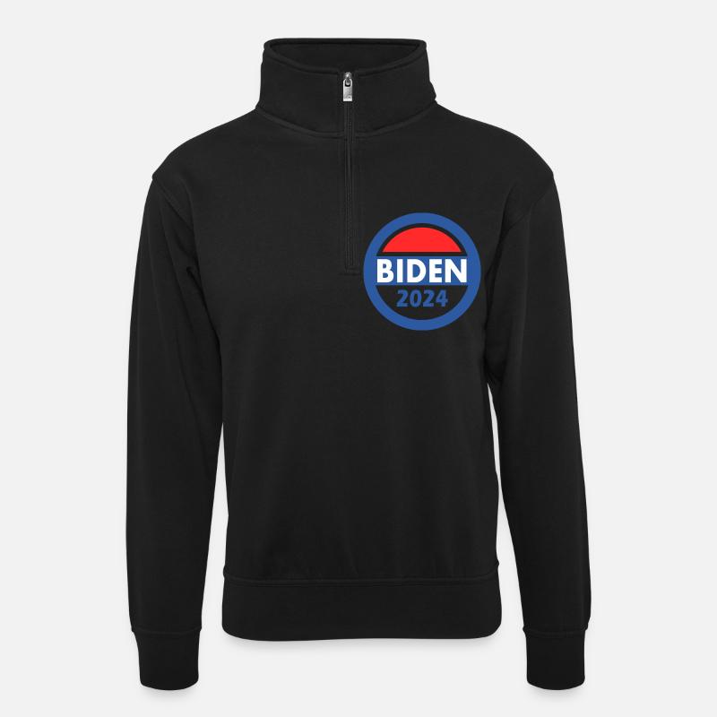 Joe biden 2024 - Unisex Pullover mit Zip-Kragen - Schwarz