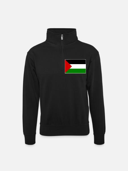 Free palestine - Unisex-sweatshirt med zipkrave - sort