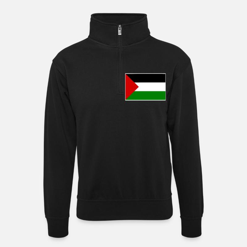 Free palestine - Sweat col montant zippé unisexe - noir