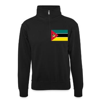 Mosambik - Unisex Pullover mit Zip-Kragen - Schwarz - Vorne