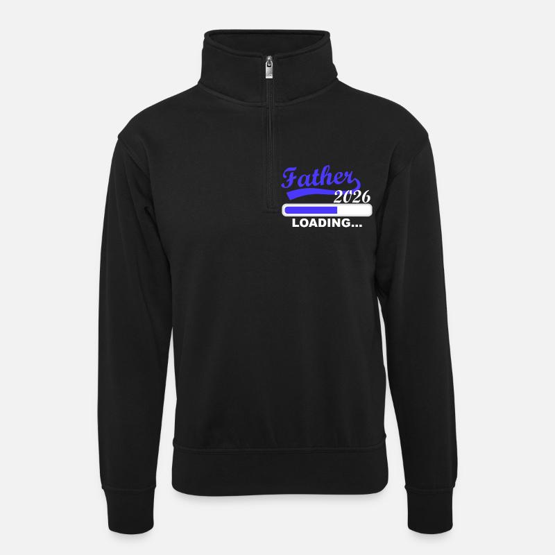 Vater 2026 Wird Bald Wirklichkeit - Unisex Pullover mit Zip-Kragen - Schwarz