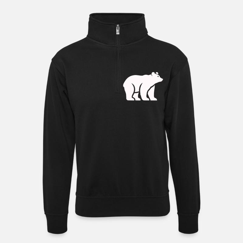 Baer - Unisex sweater with zip collar - black