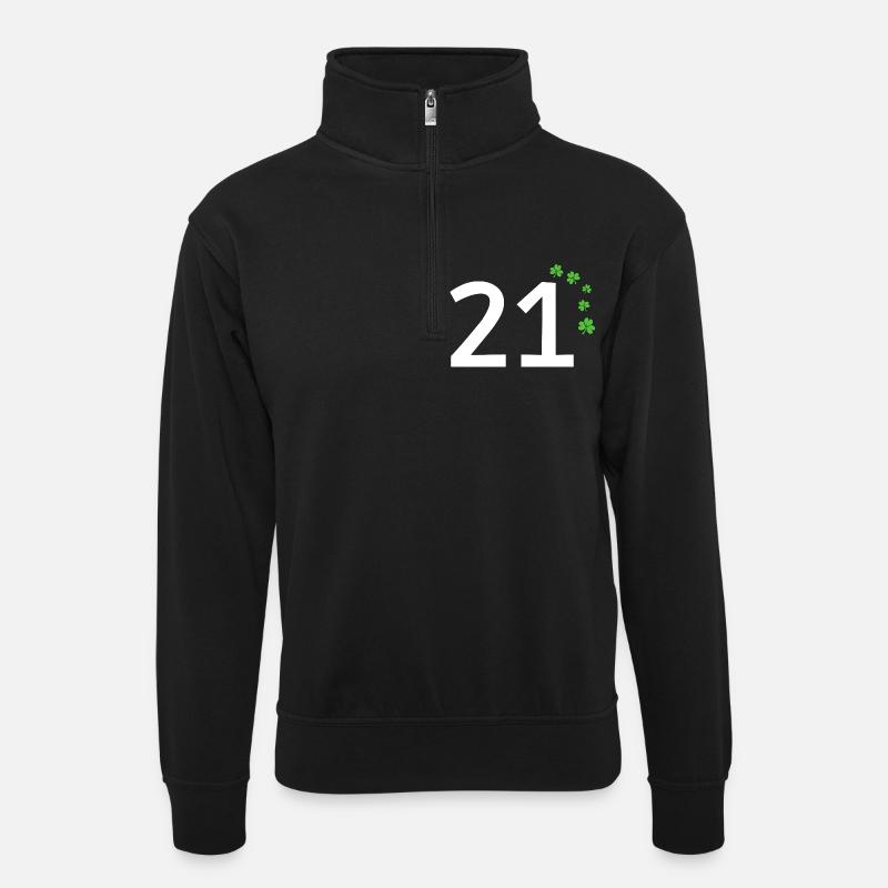 21 - Sweat col montant zippé unisexe - noir
