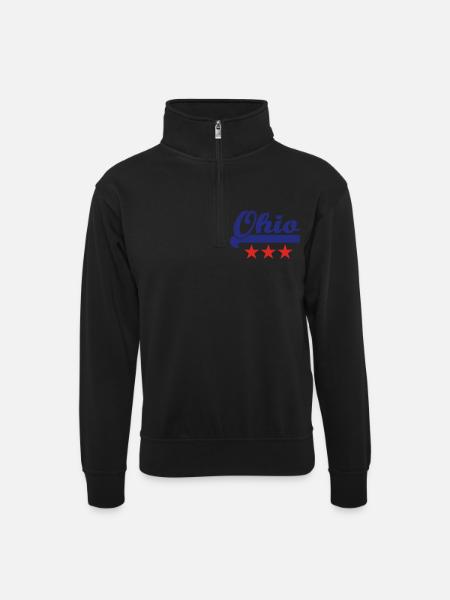 Ohio - Sweat col montant zippé unisexe - noir
