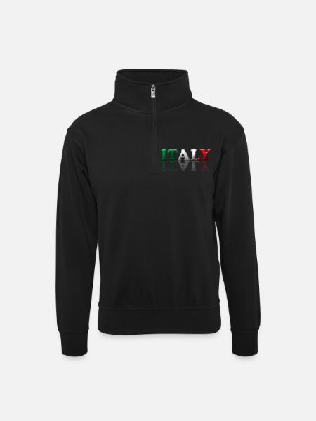 Italy - Unisex sweater with zip collar - black