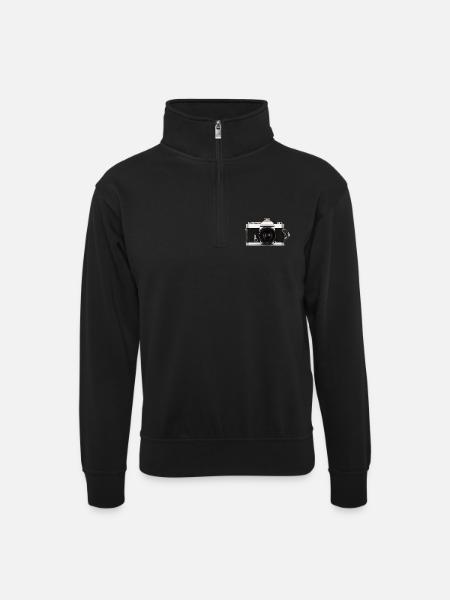 PHOTO ANALOG - Unisex Pullover mit Zip-Kragen - Schwarz