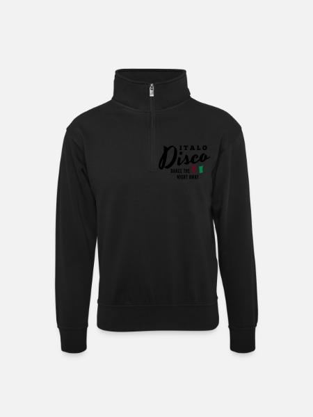 Italo Disco - Dance The Night Away - Unisex sweater with zip collar - black