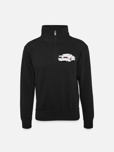 old rx7 white - Unisex sweater with zip collar - black