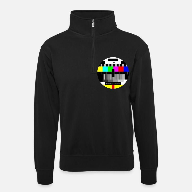 Testbild - Unisex Pullover mit Zip-Kragen - Schwarz