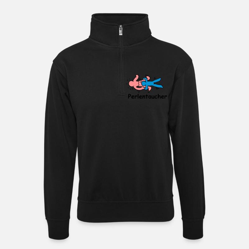 Trombone de bureau - Sweat col montant zippé unisexe - noir