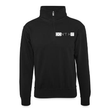 DonT frappé - Sweat col montant zippé unisexe - noir - Devant