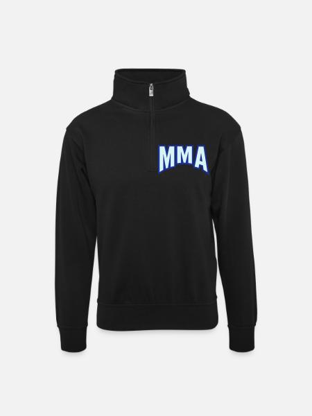 MMA - Unisex sweater with zip collar - black