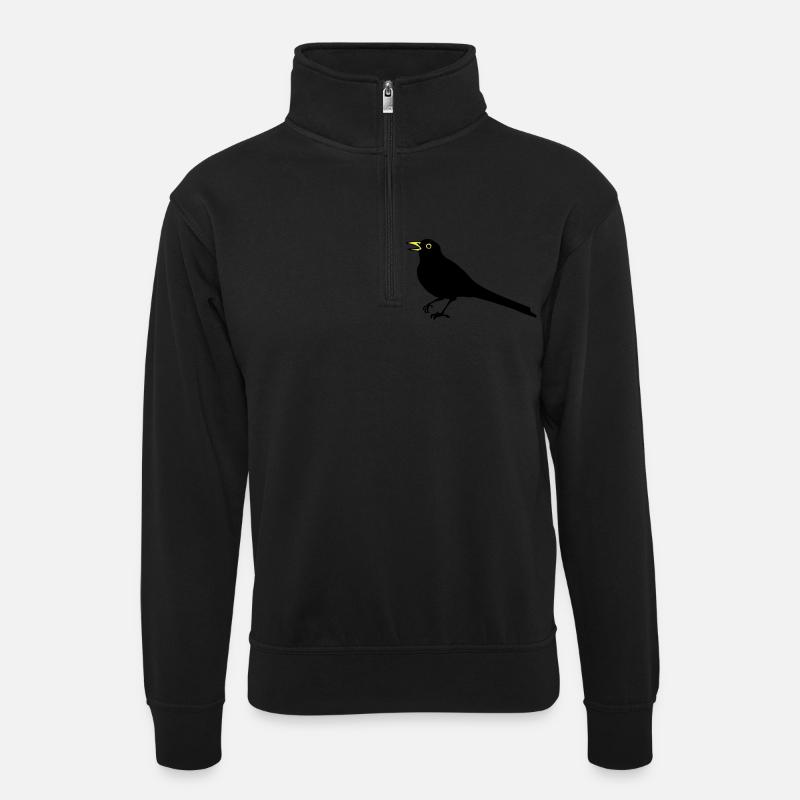Merle - Sweat col montant zippé unisexe - noir
