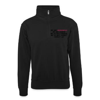 Anonymous - Sweat col montant zippé unisexe - noir - Devant