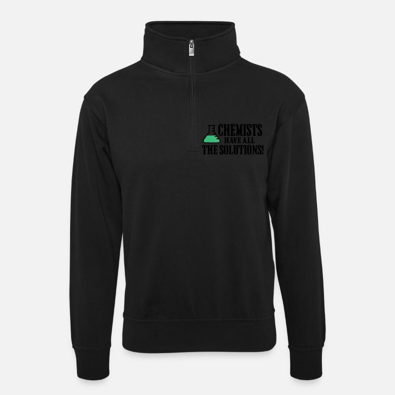 Chemist chemistry student - Unisex sweater with zip collar - black