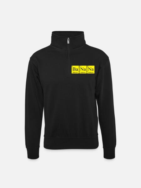 Banana - Sweat col montant zippé unisexe - noir