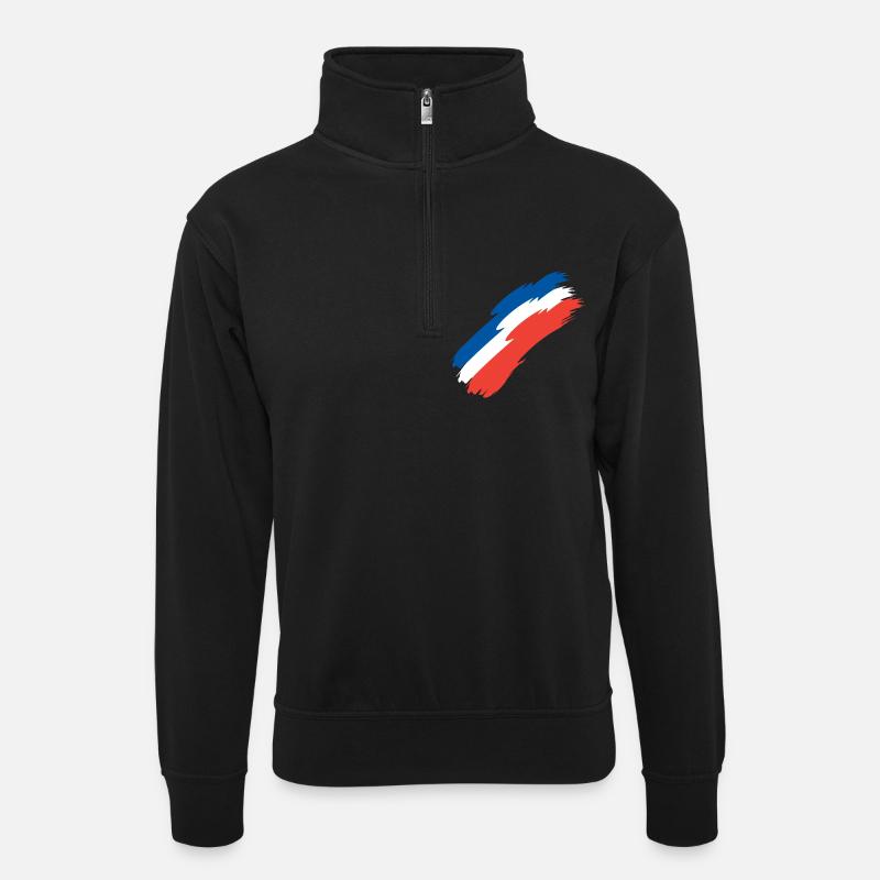 Drapeau drapeau de la France - Sweat col montant zippé unisexe - noir