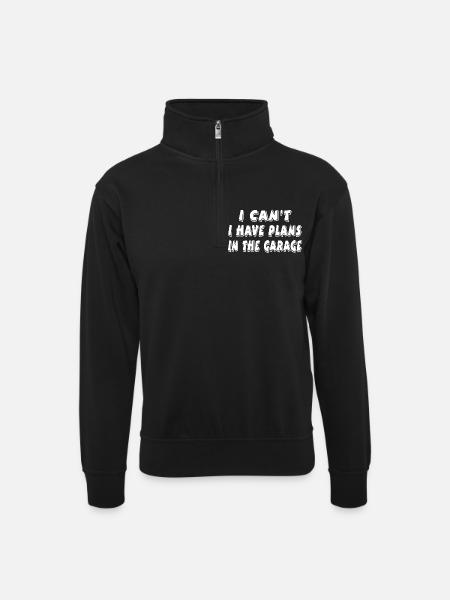 Garage - Unisex sweater with zip collar - black