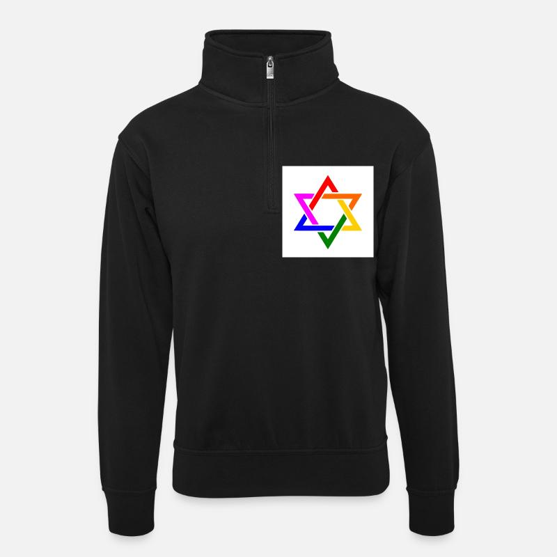 Israel lgbt drapeau - Sweat col montant zippé unisexe - noir