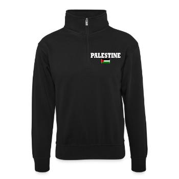 Palestina - Unisex Pullover mit Zip-Kragen - Schwarz - Vorne
