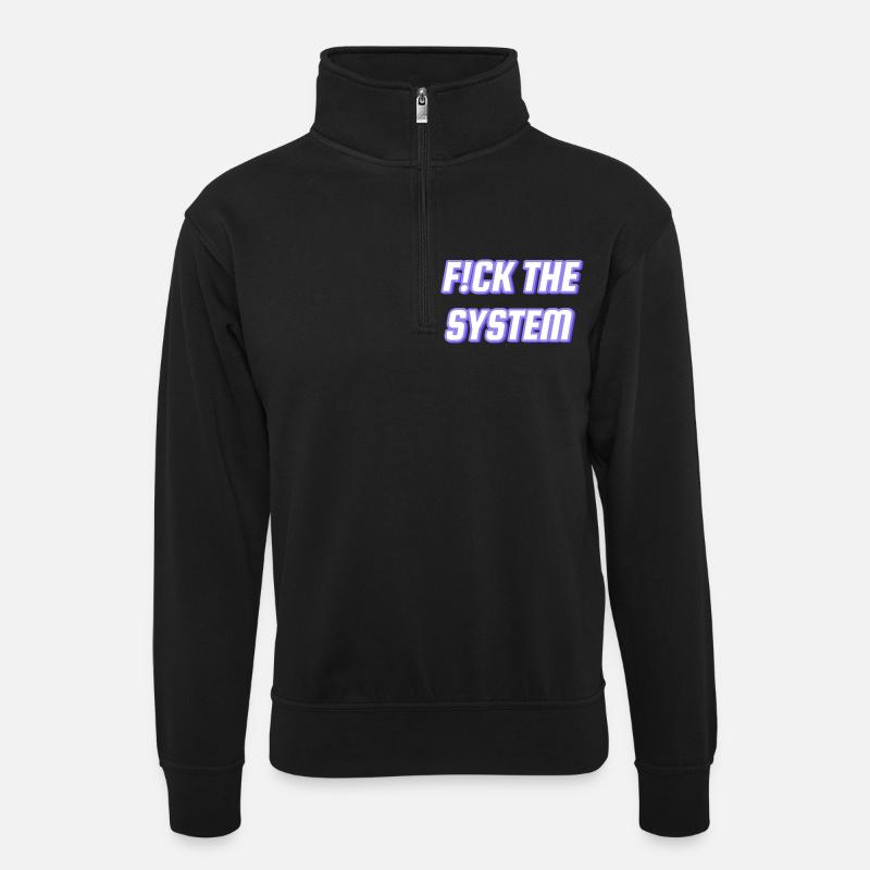 fts - Unisex Pullover mit Zip-Kragen - Schwarz
