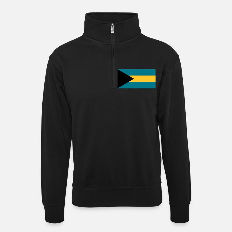 Bohamas (Bohamas) - Unisex Pullover mit Zip-Kragen - Schwarz