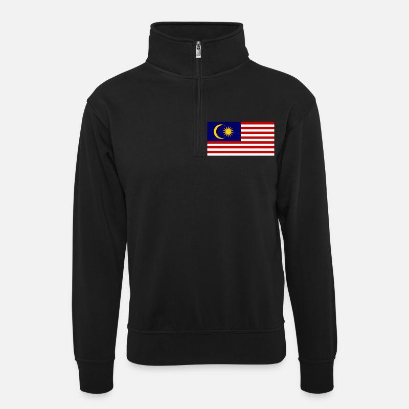 Malaysia - Unisex sweater with zip collar - black