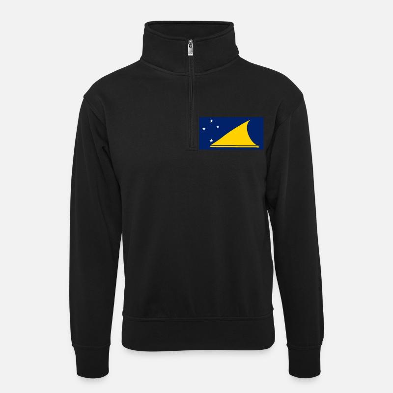 Tokelau - Unisex Pullover mit Zip-Kragen - Schwarz