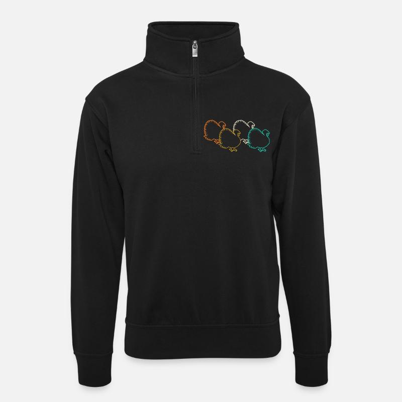 Poulets Coq Dinde - Sweat col montant zippé unisexe - noir