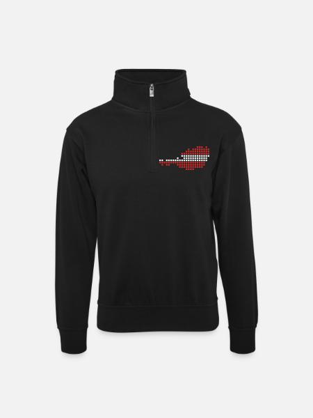 Autriche - Sweat col montant zippé unisexe - noir