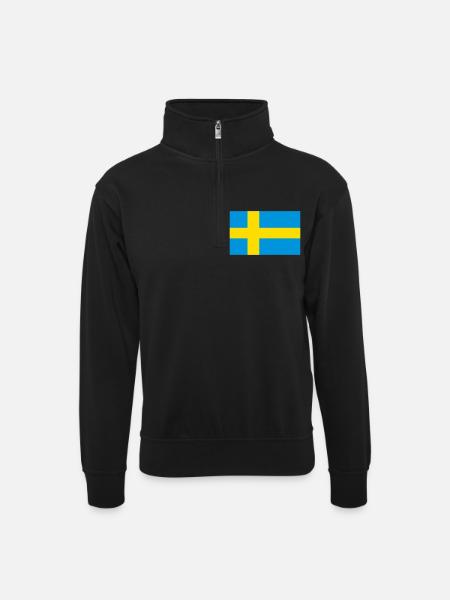Sweden - Unisex sweater with zip collar - black