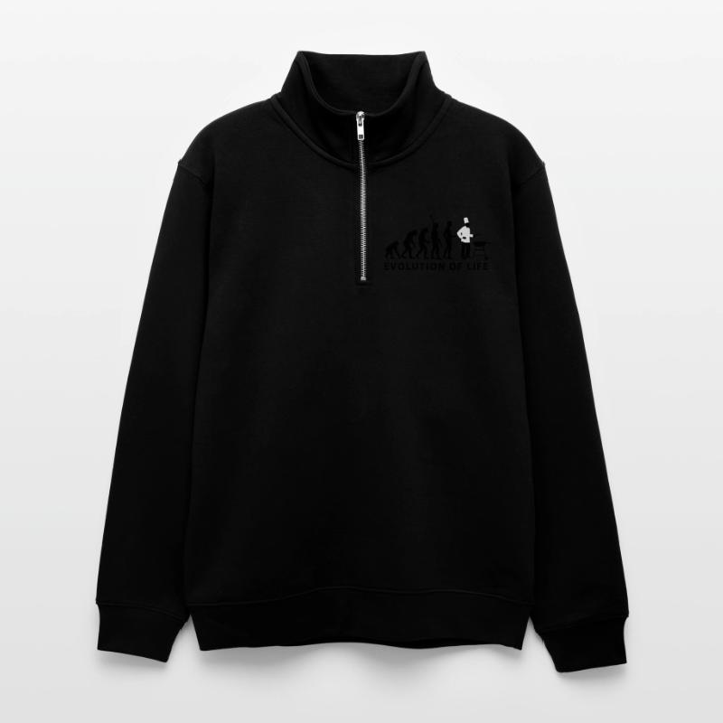Unisex Pullover mit Zip-Kragen