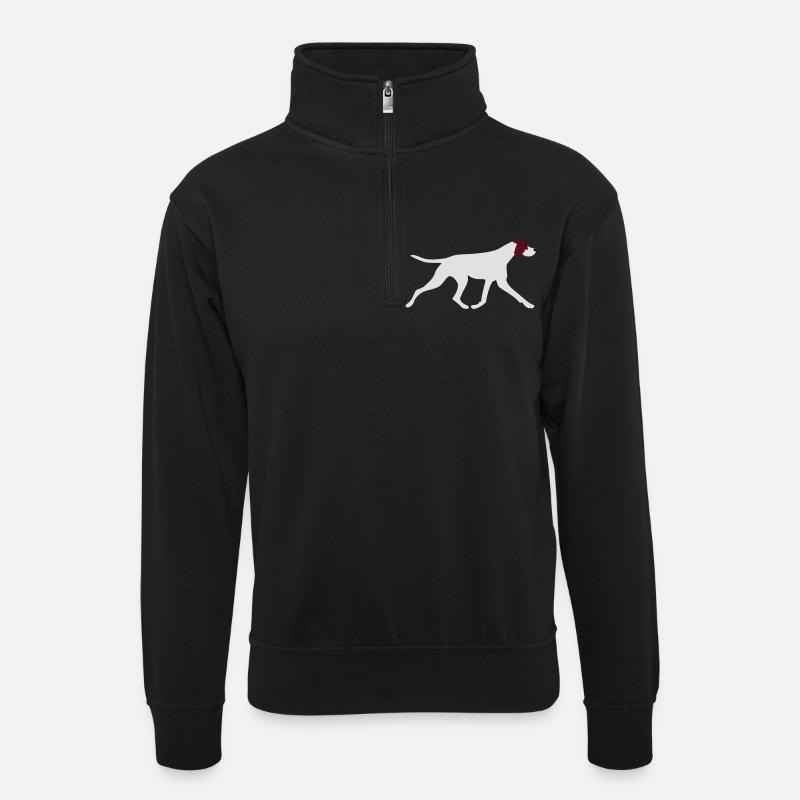 Pointer - Unisex Pullover mit Zip-Kragen - Schwarz