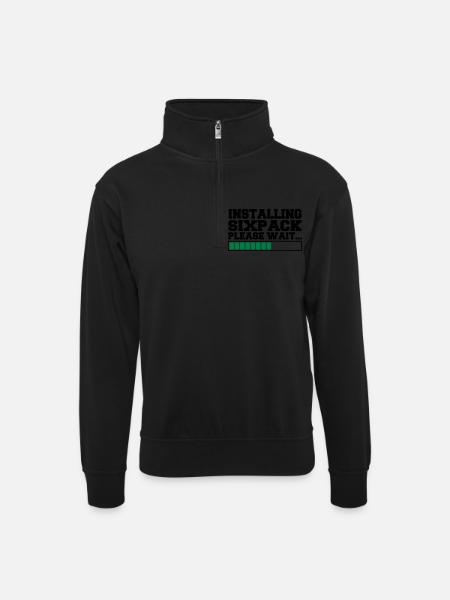 INSTALLING SIXPACK 2 - Sweat col montant zippé unisexe - noir