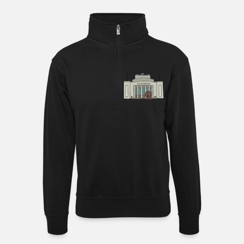Volksbühne BERLIN - Unisex Pullover mit Zip-Kragen - Schwarz