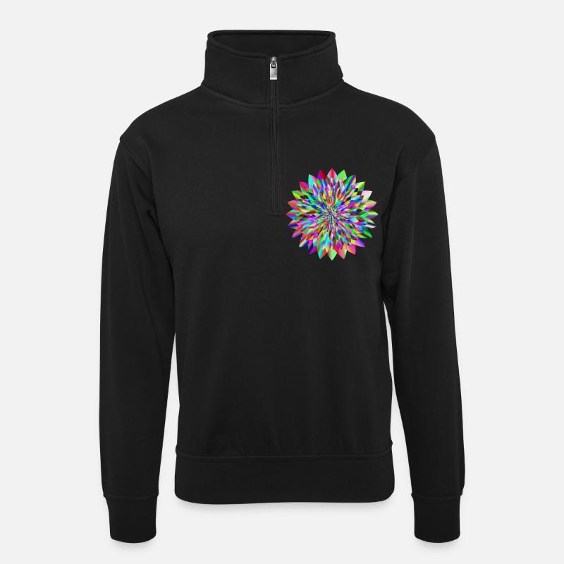 modèle circulaire - Sweat col montant zippé unisexe - noir