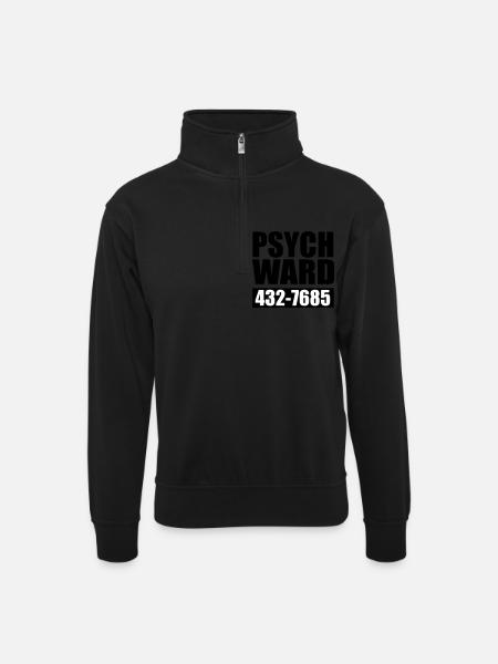 psych ward - Unisex sweater with zip collar - black