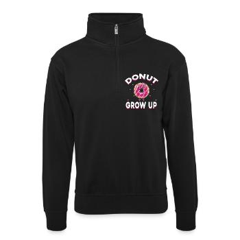 Chemise beignet cool 'Donut grandir' - Sweat col montant zippé unisexe - noir - Devant