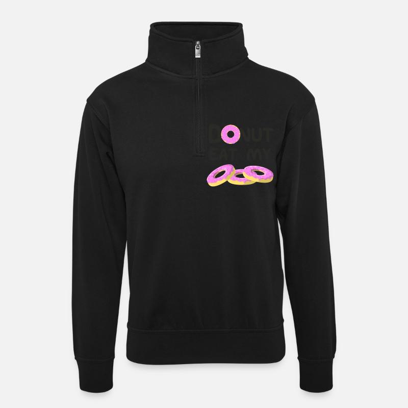 Ne mange pas mes beignets! - Sweat col montant zippé unisexe - noir