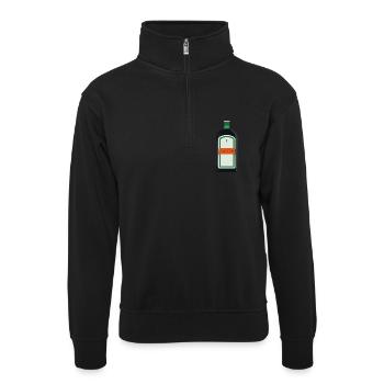 Hunter - Unisex sweater with zip collar - black - Front