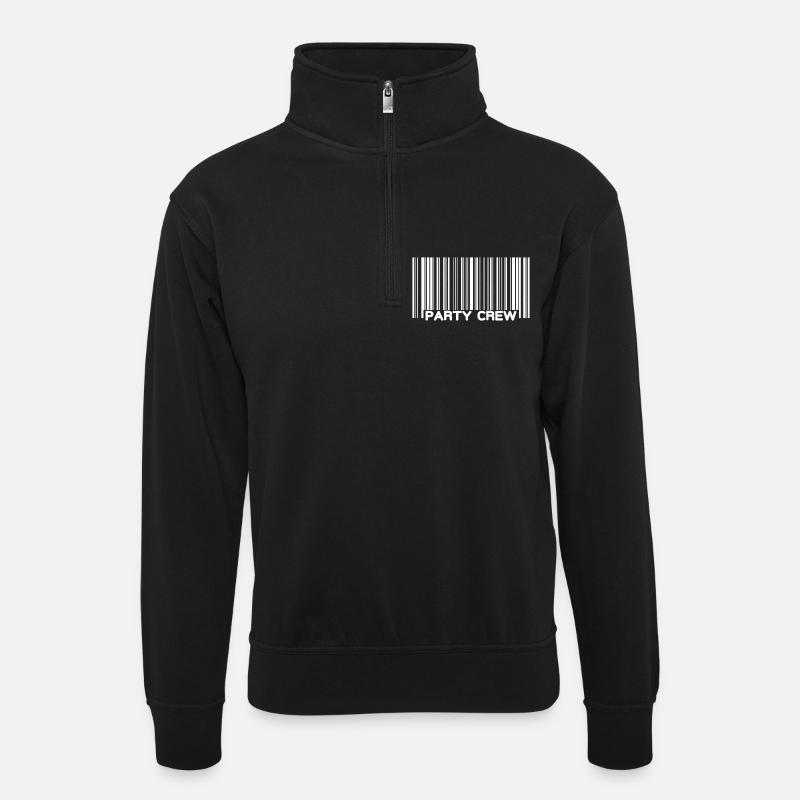Barcode Party Crew - Unisex sweater with zip collar - black