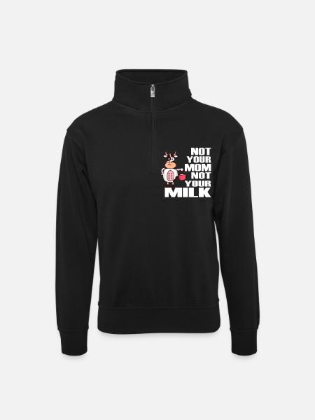 végétalien - Sweat col montant zippé unisexe - noir