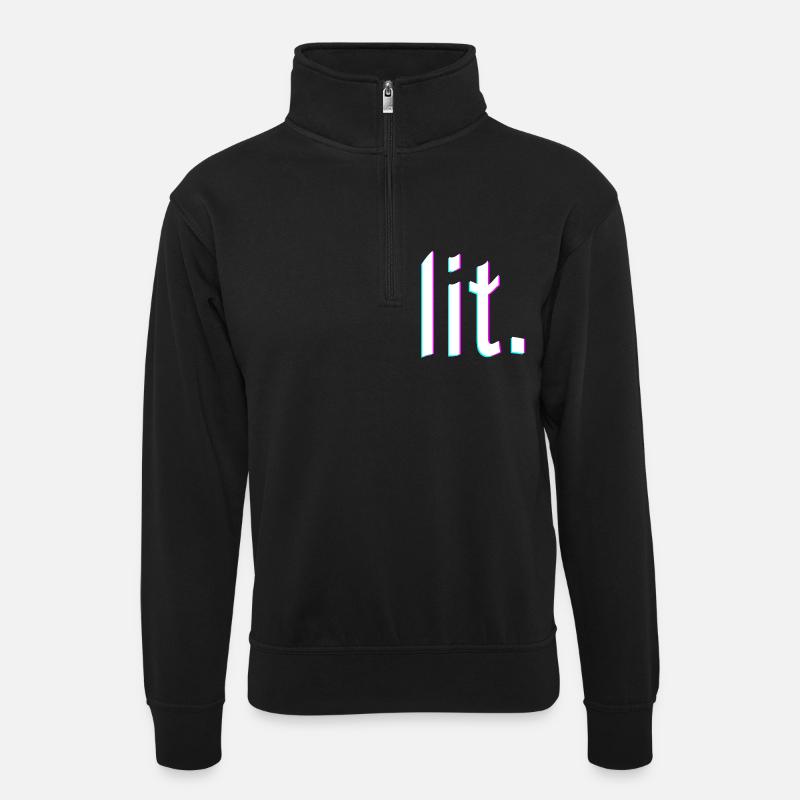 lit. problème de conception - Sweat col montant zippé unisexe - noir